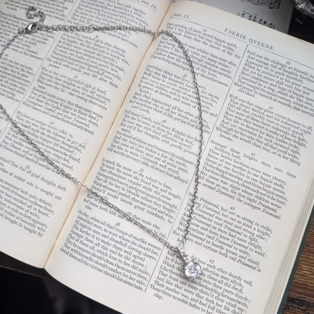 Elegant Silver Necklace with Diamond Pendant